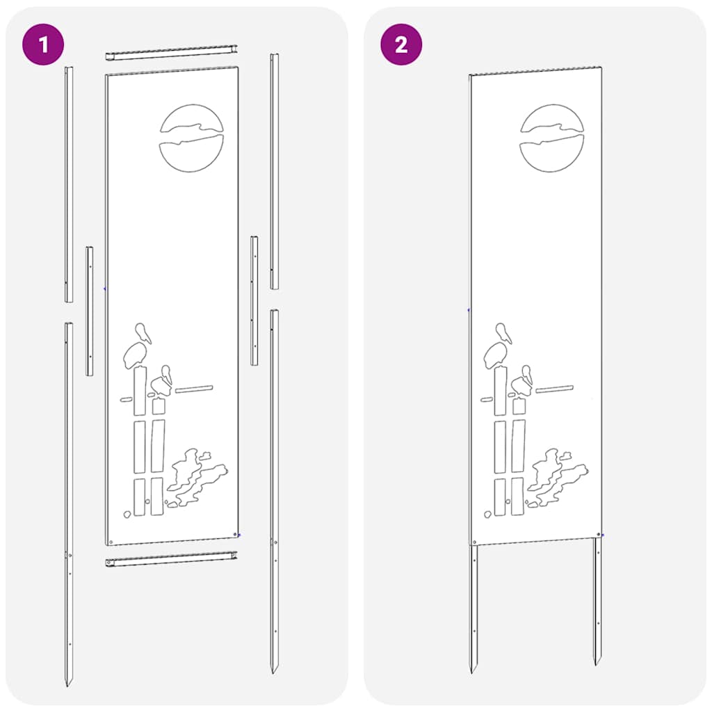Schermo per privacy in giardino Traforo Ruggine 32 x 140 cm
