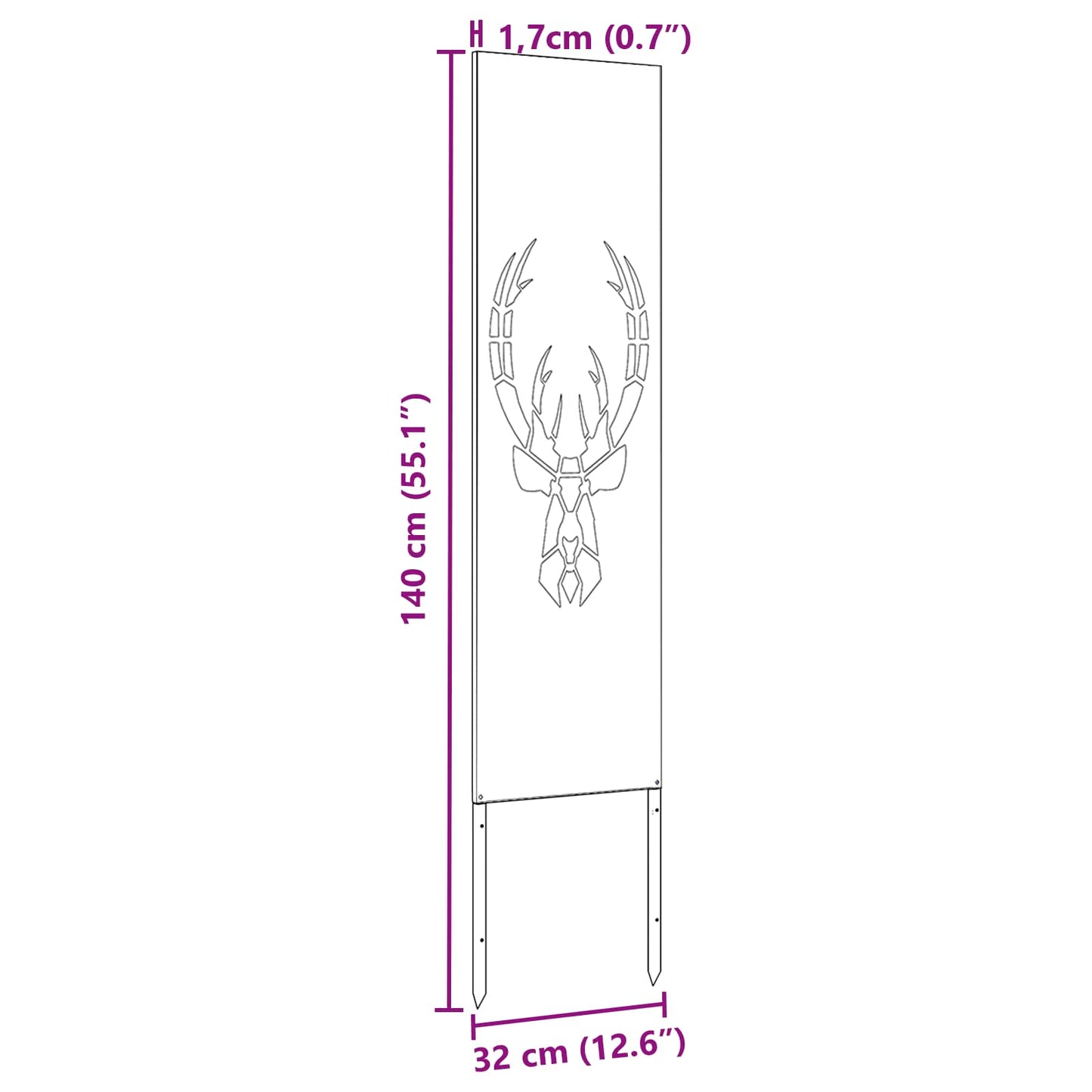 Schermo per privacy in giardino Argento 32 x 140 cm | homemem39
