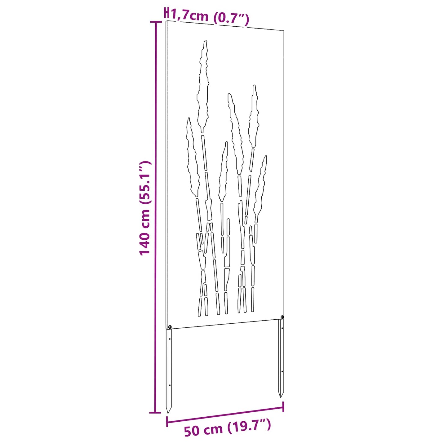 Schermo per privacy in giardino Floreale Antracite 50 x 140 cm