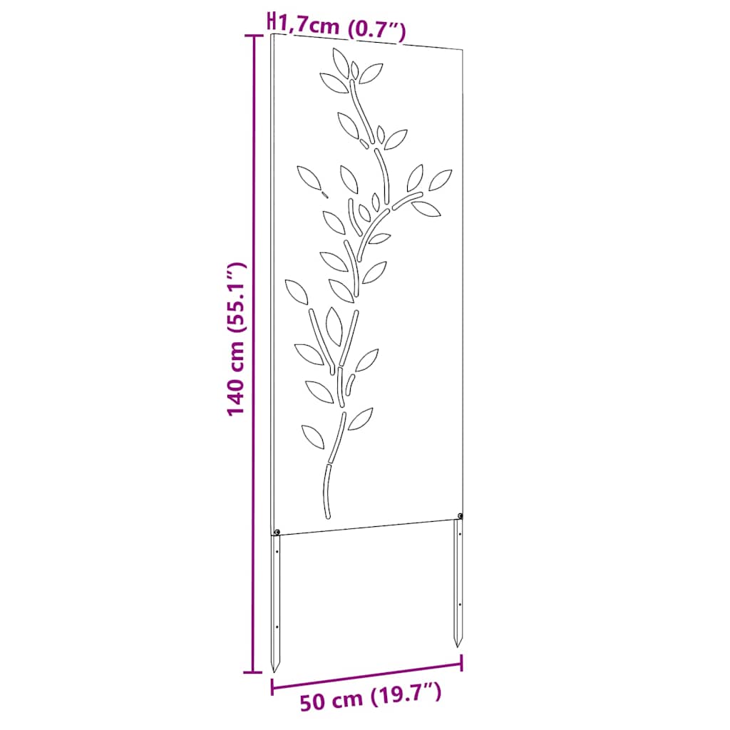 Pannello Decorativo da Giardino Argento 50 x 140 cm