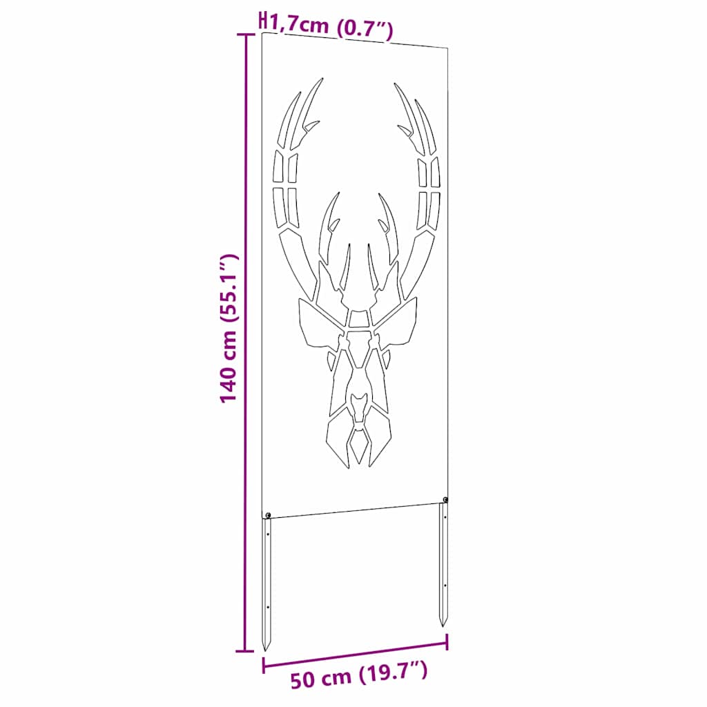 Pannello Decorativo da Giardino Nero 50 x 140 cm