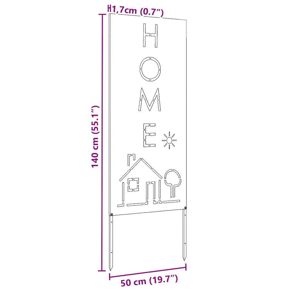 Pannello Decorativo da Giardino Argento 50 x 140 cm