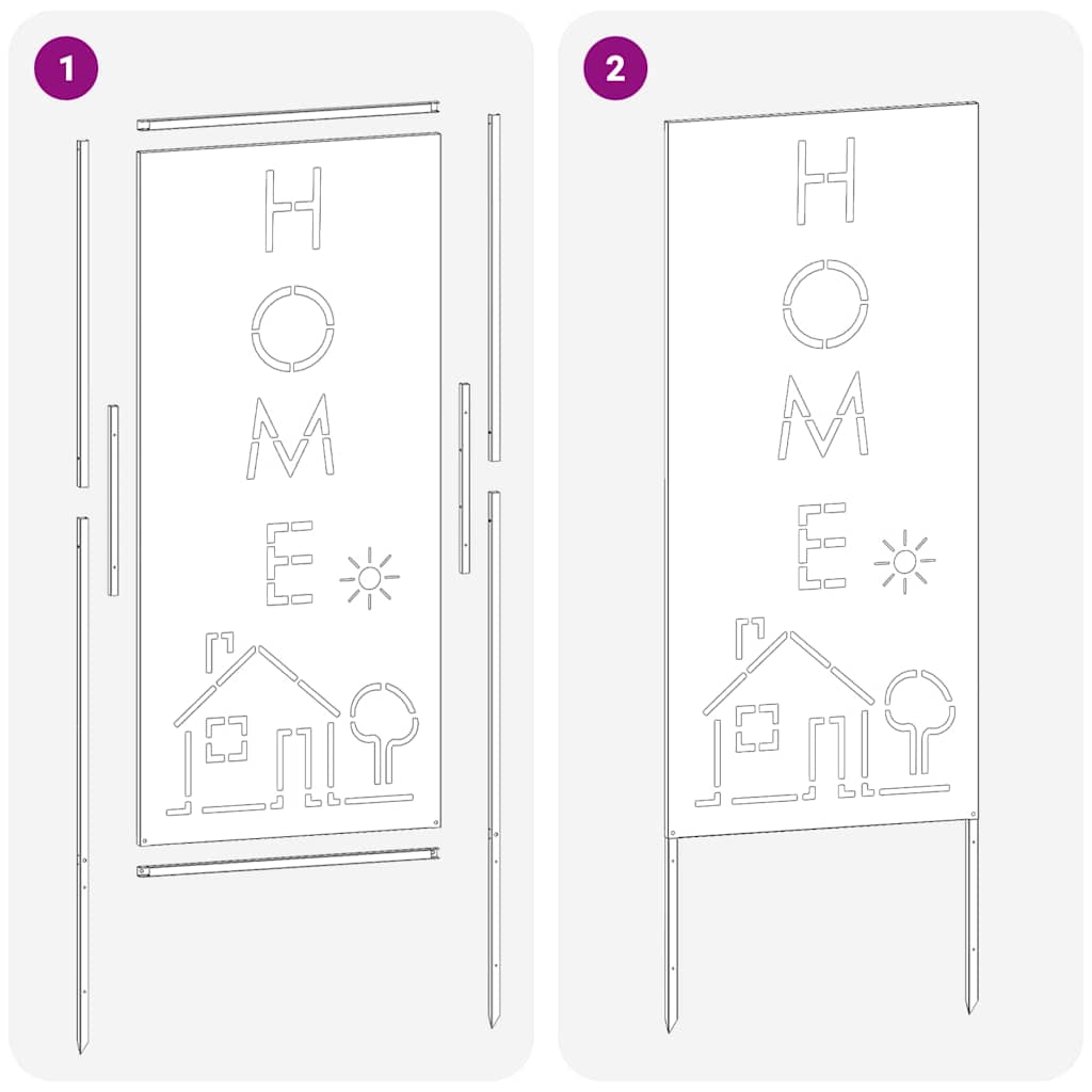 Schermo per privacy in giardino Traforo Ruggine 50 x 140 cm