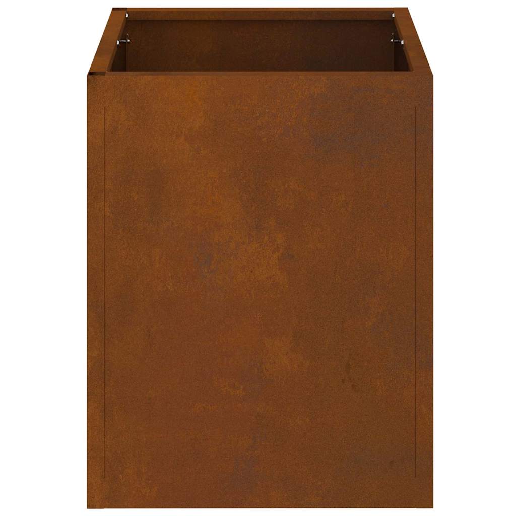 Vaso da giardino Marrone 32 x 32 x 40 cm Acciaio invecchiato