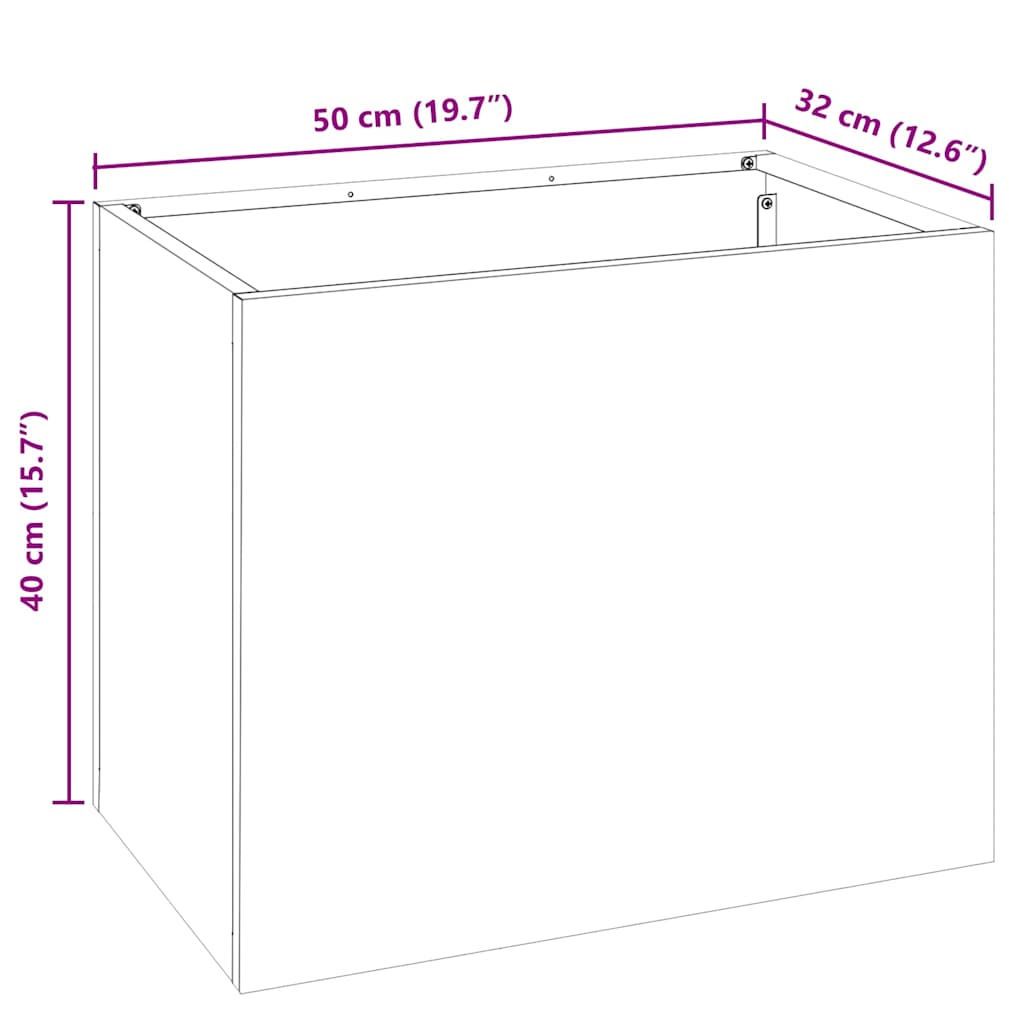 Vaso da giardino Antracite Acciaio laminato a freddo