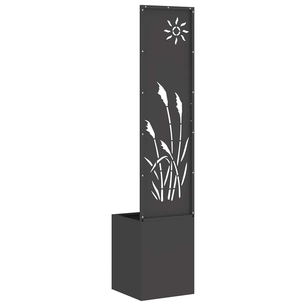 Vaso da Giardino con Pannello Decorativo Nero 32 x 140 cm