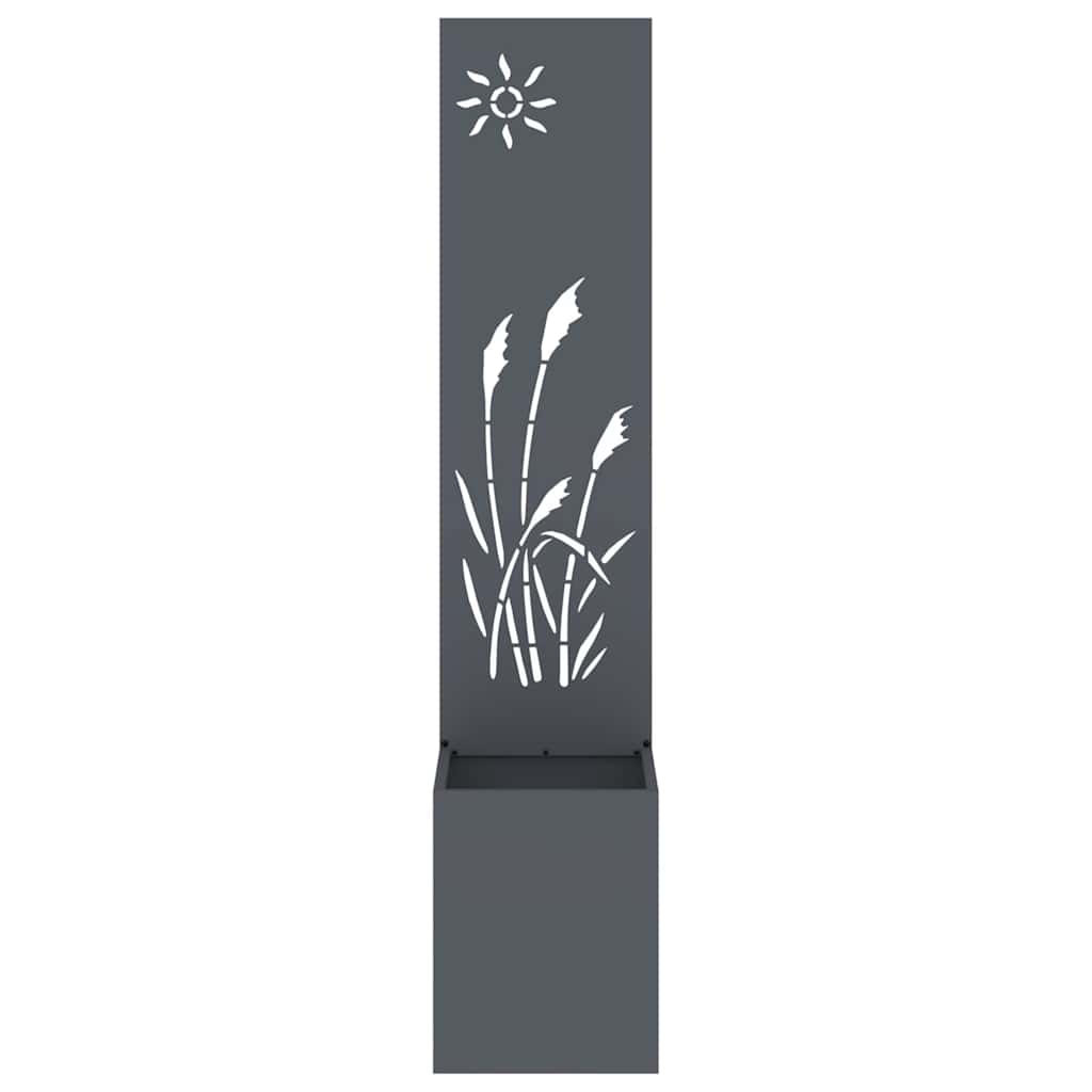 Vaso da Giardino con Pannello Decorativo Antracite 32 x 140 cm