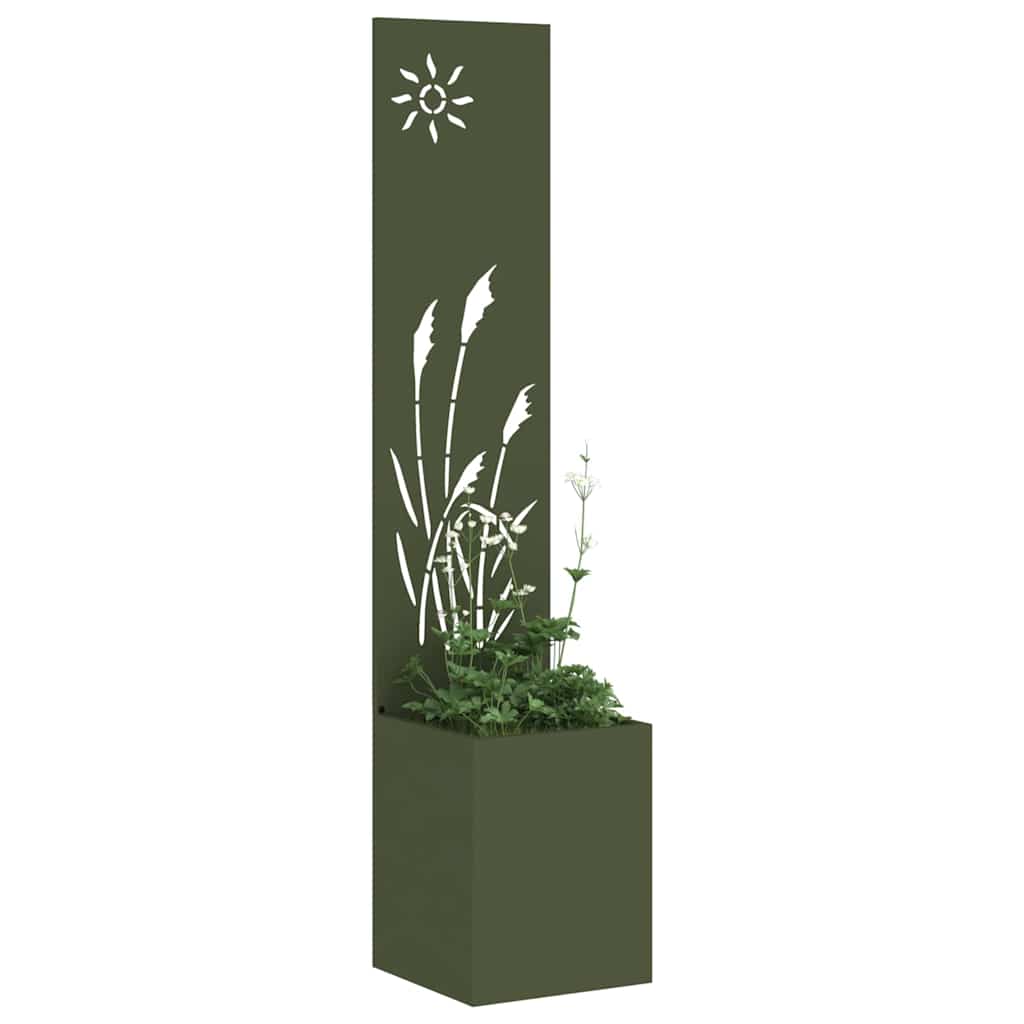 Vaso da Giardino con Pannello Decorativo Oliver verde