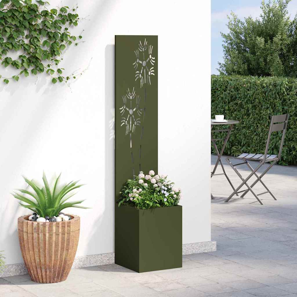 Vaso da Giardino con Pannello Decorativo Oliver verde