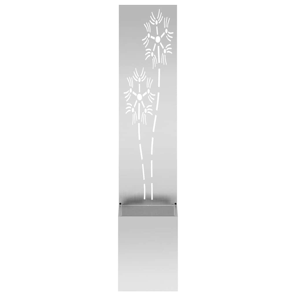 Vaso da Giardino con Pannello Decorativo Argento 32 x 140 cm