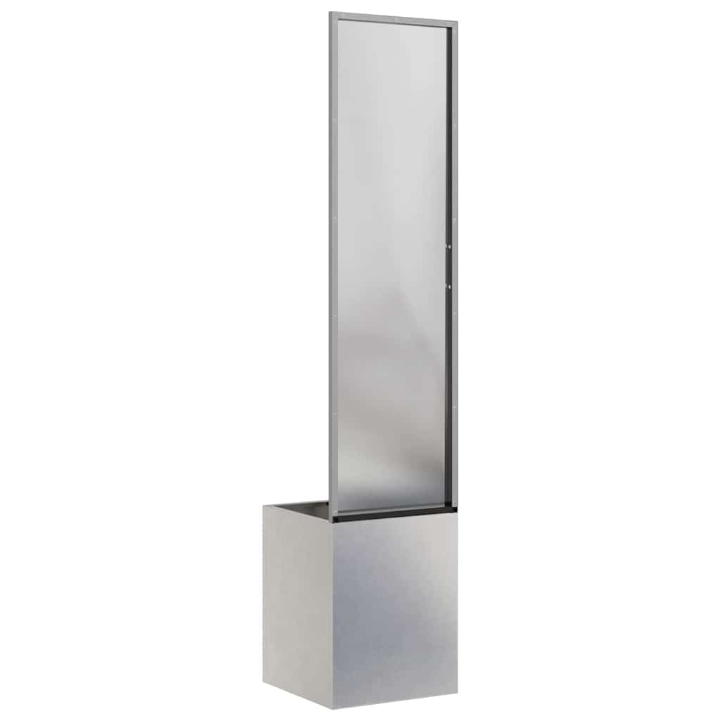 Vaso da Giardino con Pannello Decorativo Argento 32 x 140 cm