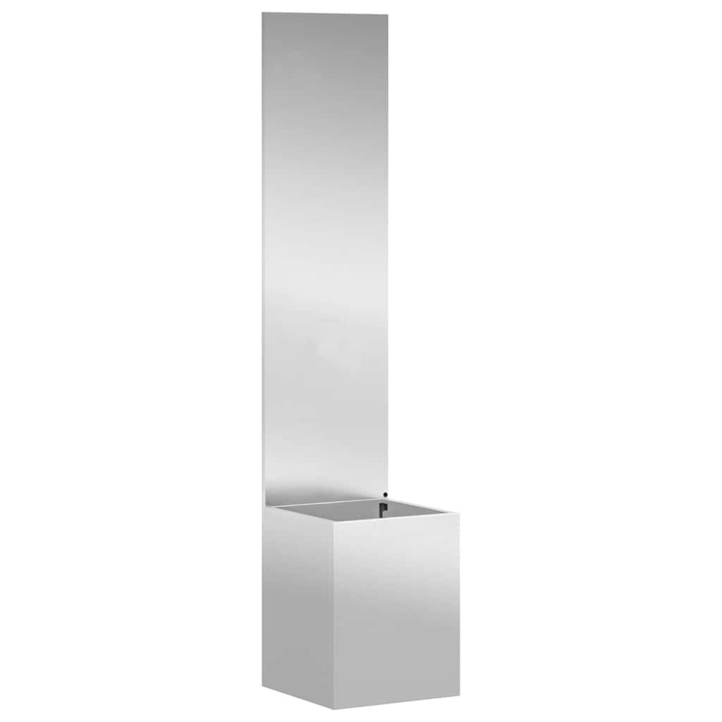 Vaso da Giardino con Pannello Decorativo Argento 32 x 140 cm