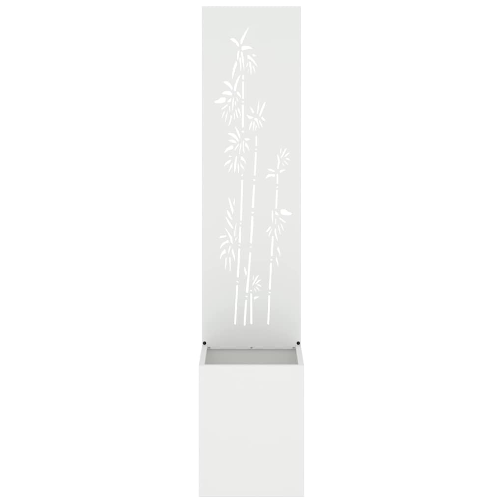 Vaso da Giardino con Pannello Decorativo Bianco 32 x 140 cm