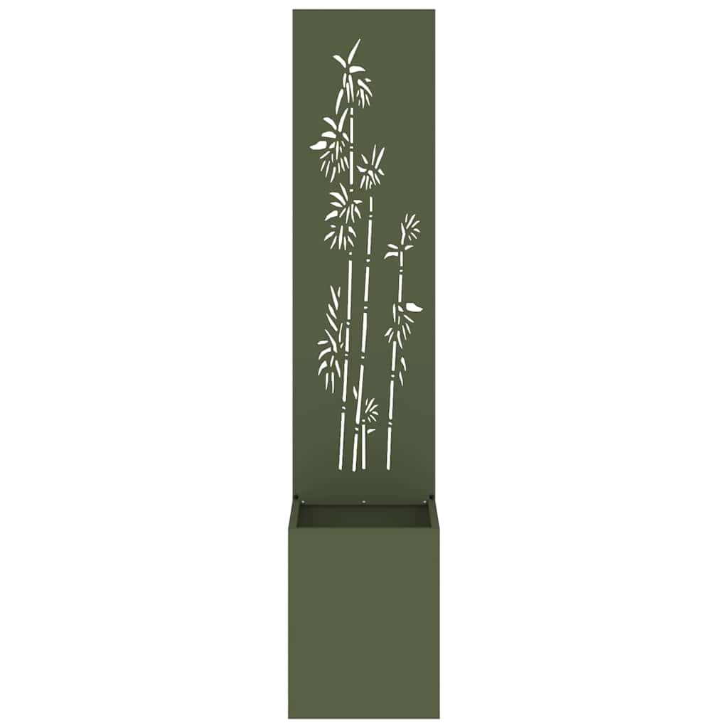 Vaso da Giardino con Pannello Decorativo Oliver verde