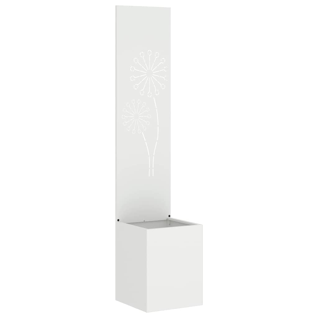 Vaso da Giardino con Pannello Decorativo Bianco 32 x 140 cm