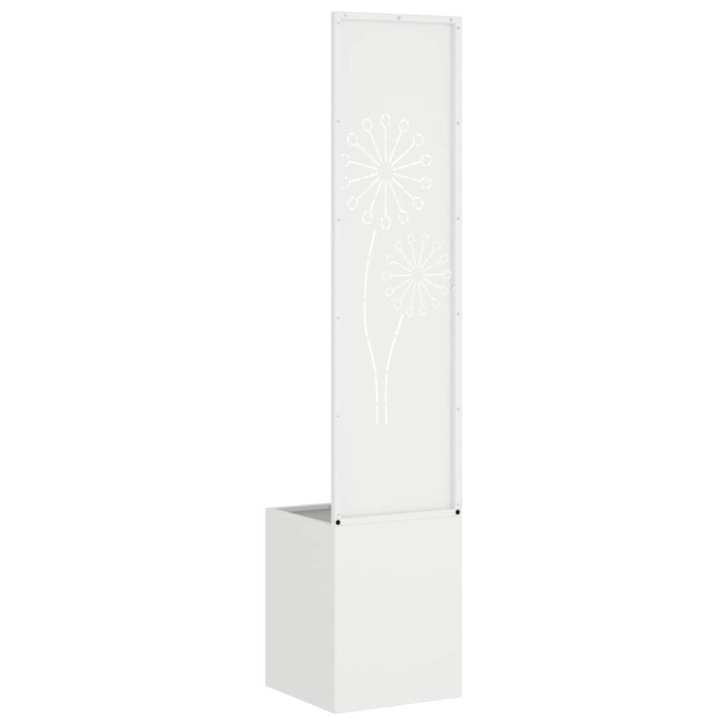Vaso da Giardino con Pannello Decorativo Bianco 32 x 140 cm
