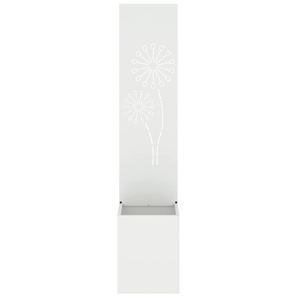 Vaso da Giardino con Pannello Decorativo Bianco 32 x 140 cm