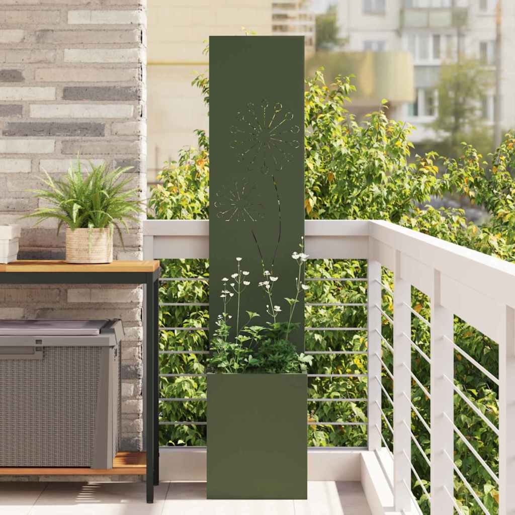 Vaso da Giardino con Pannello Decorativo Oliver verde