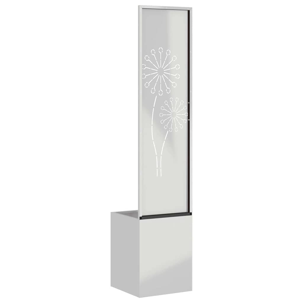 Vaso da Giardino con Pannello Decorativo Argento 32 x 140 cm