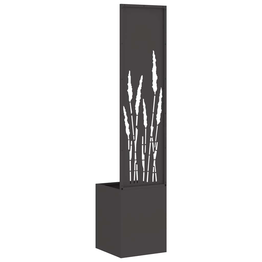 Vaso da Giardino con Pannello Decorativo Nero 32 x 140 cm