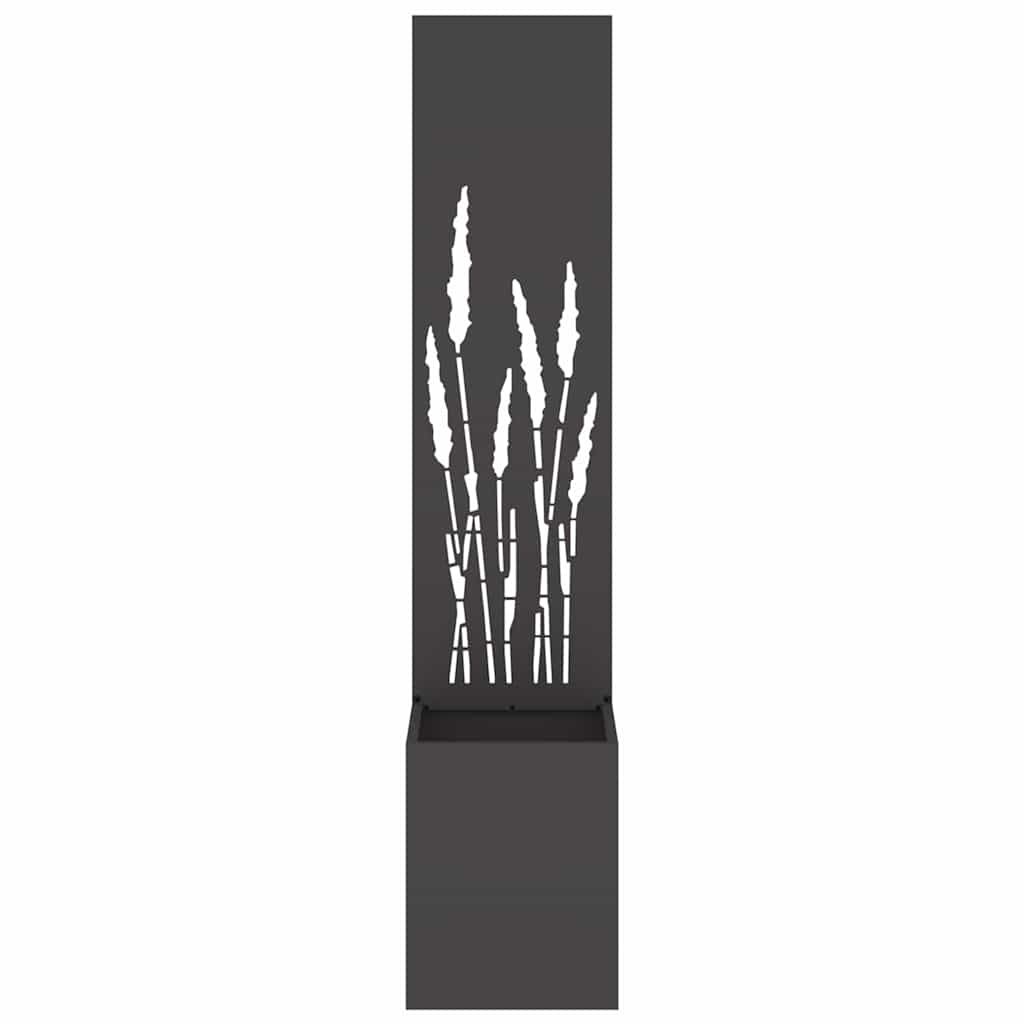 Vaso da Giardino con Pannello Decorativo Nero 32 x 140 cm