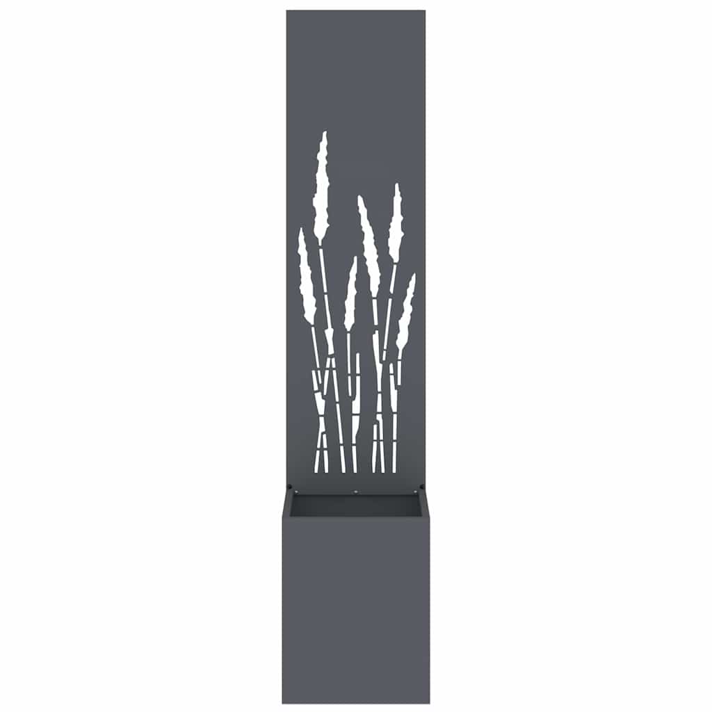 Vaso da Giardino con Pannello Decorativo Antracite 32 x 140 cm