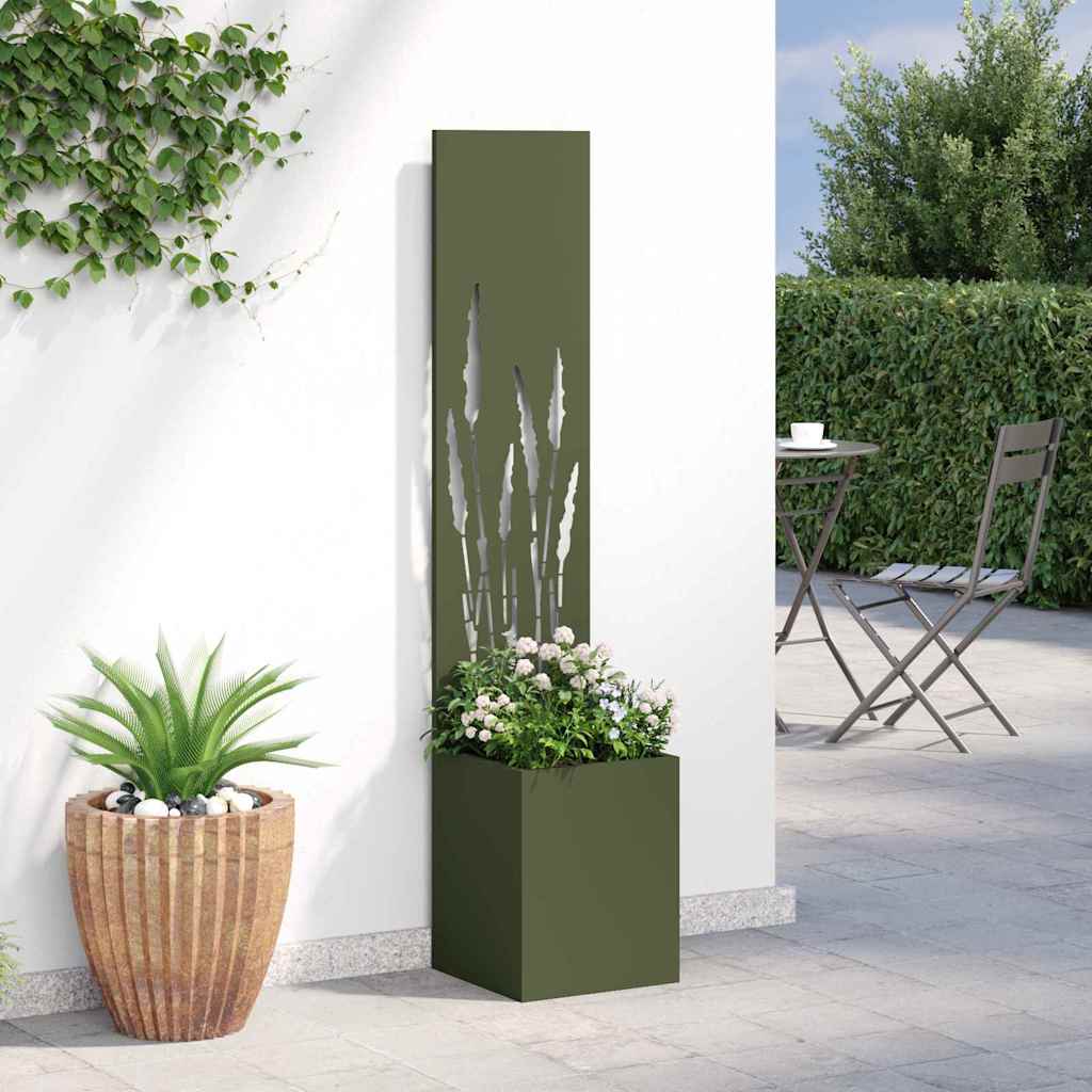 Vaso da Giardino con Pannello Decorativo Oliver verde