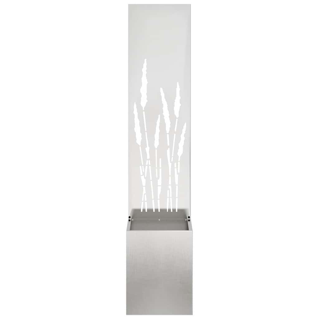 Vaso da Giardino con Pannello Decorativo Argento 32 x 140 cm