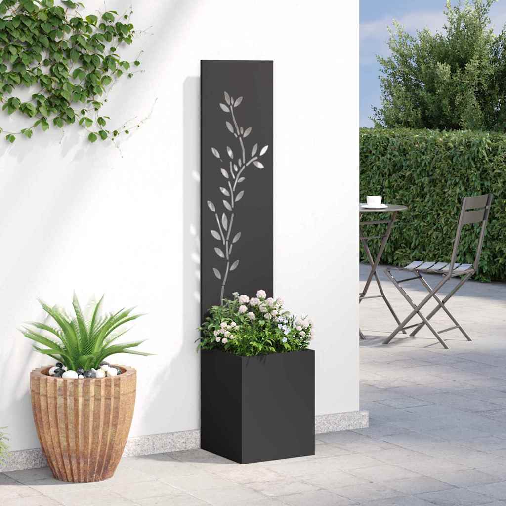 Schermo per privacy in giardino Floreale Nero 32 x 140 cm