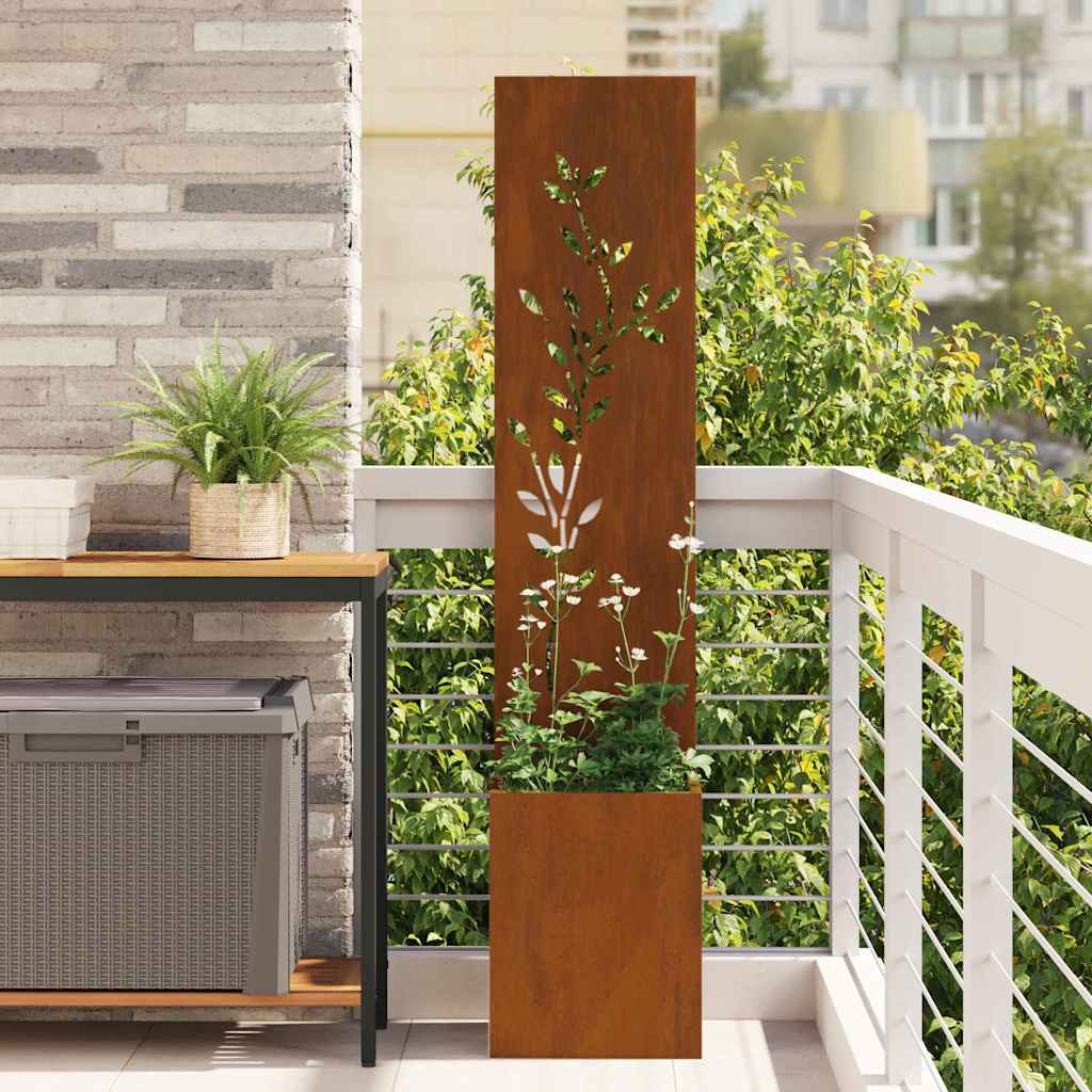 Schermo per privacy in giardino Floreale Ruggine 32 x 140 cm