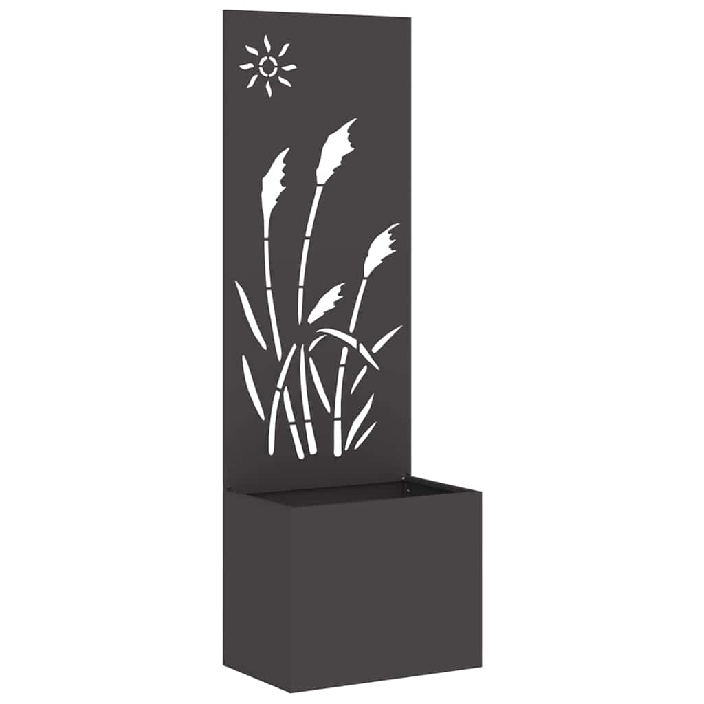 Vaso da Giardino con Pannello Decorativo Nero 50 x 140 cm