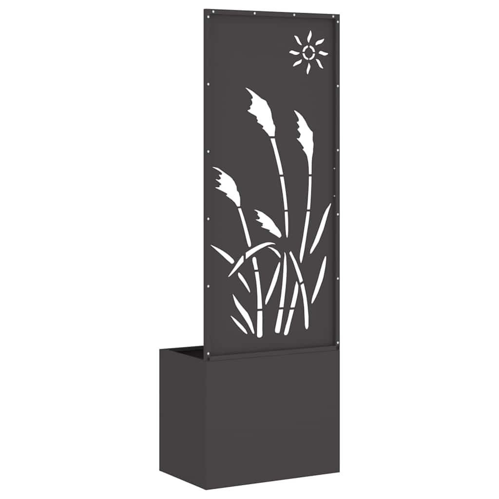 Vaso da Giardino con Pannello Decorativo Nero 50 x 140 cm