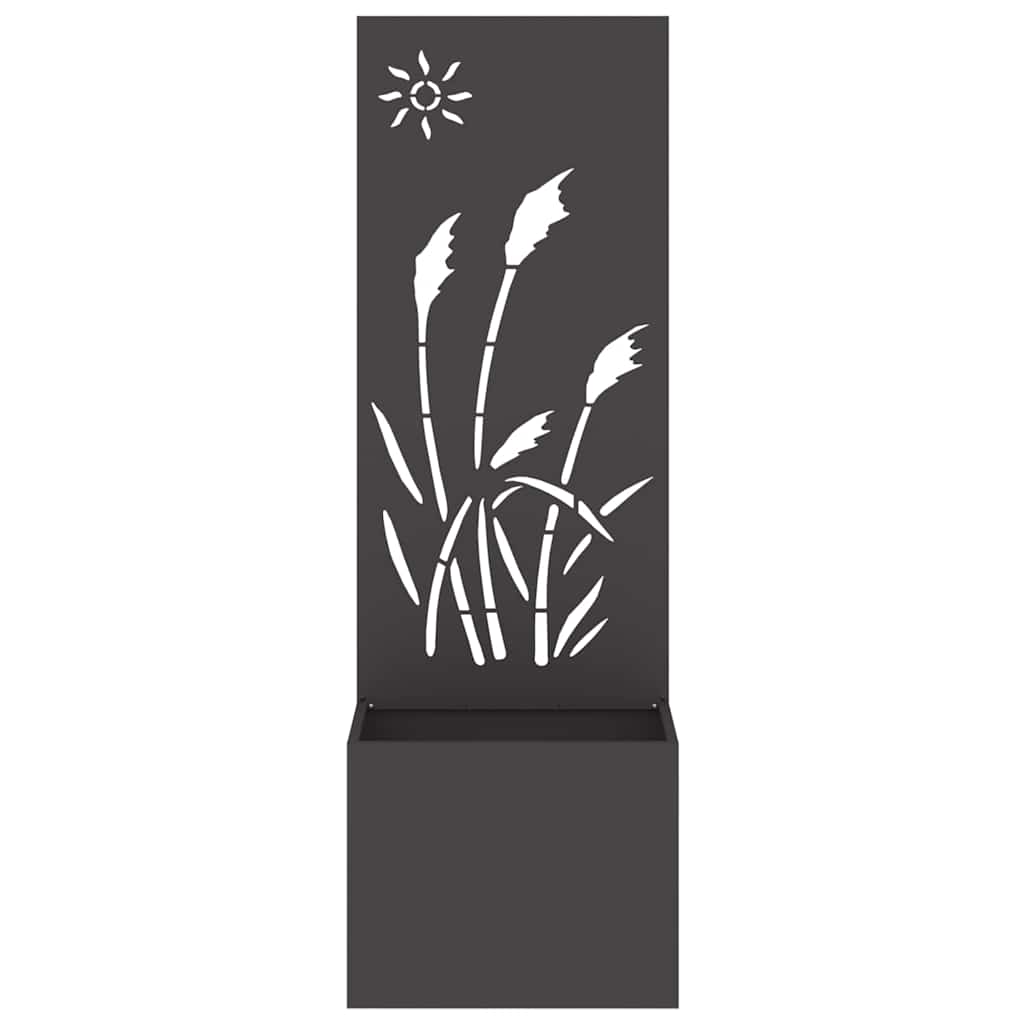 Vaso da Giardino con Pannello Decorativo Nero 50 x 140 cm
