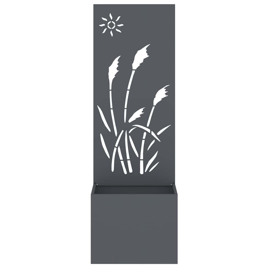 Vaso da Giardino con Pannello Decorativo Antracite 50 x 140 cm