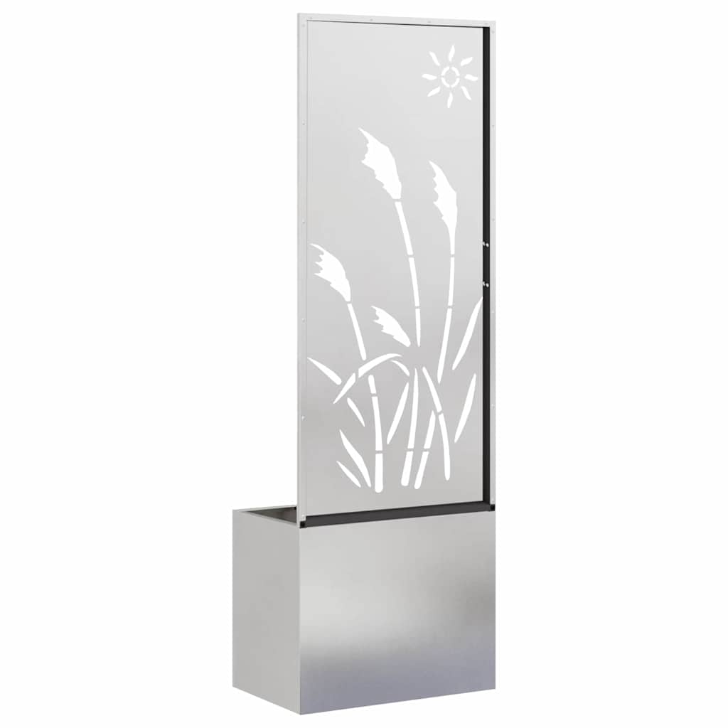 Vaso da Giardino con Pannello Decorativo Argento 50 x 140 cm