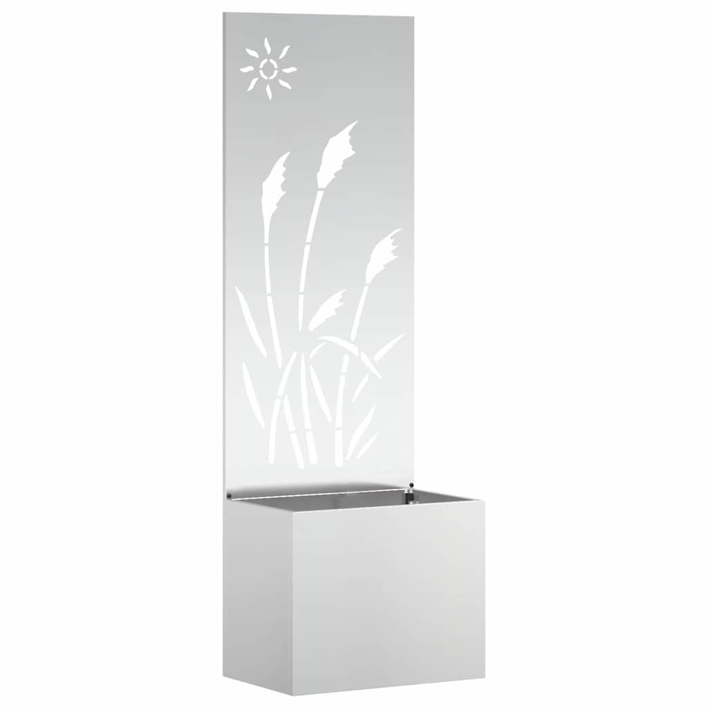 Vaso da Giardino con Pannello Decorativo Argento 50 x 140 cm