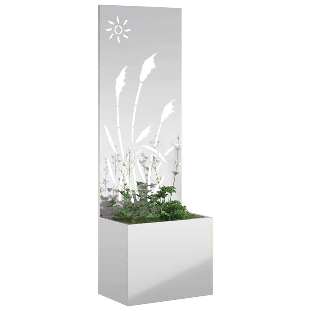 Vaso da Giardino con Pannello Decorativo Argento 50 x 140 cm