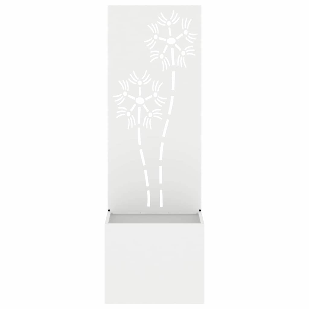 Vaso da Giardino con Pannello Decorativo Bianco 50 x 140 cm