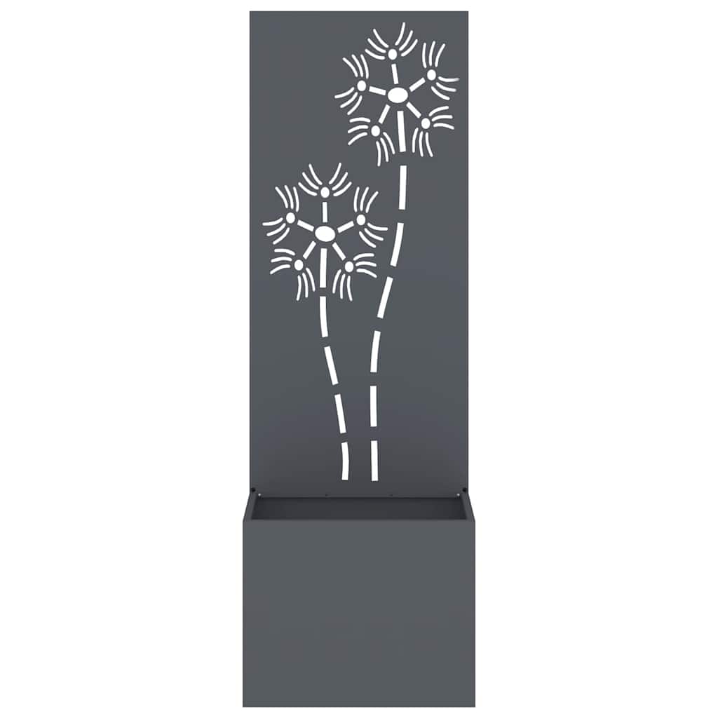 Vaso da Giardino con Pannello Decorativo Antracite 50 x 140 cm