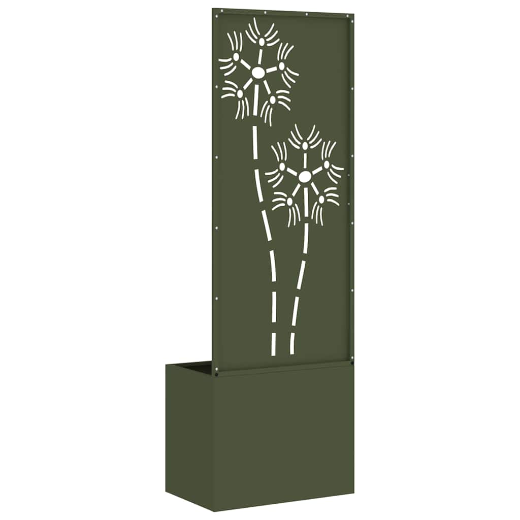 Vaso da Giardino con Pannello Decorativo Oliver verde
