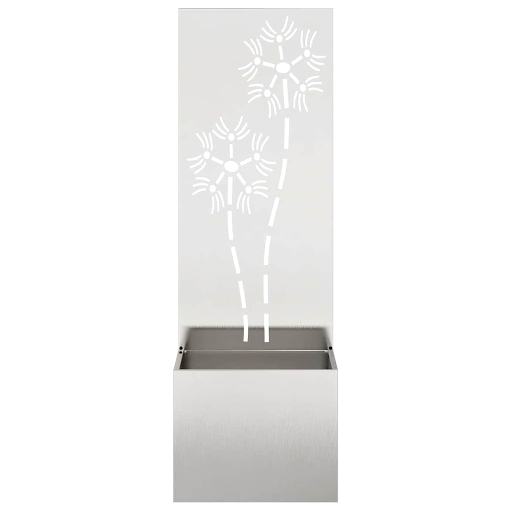 Vaso da Giardino con Pannello Decorativo Argento 50 x 140 cm
