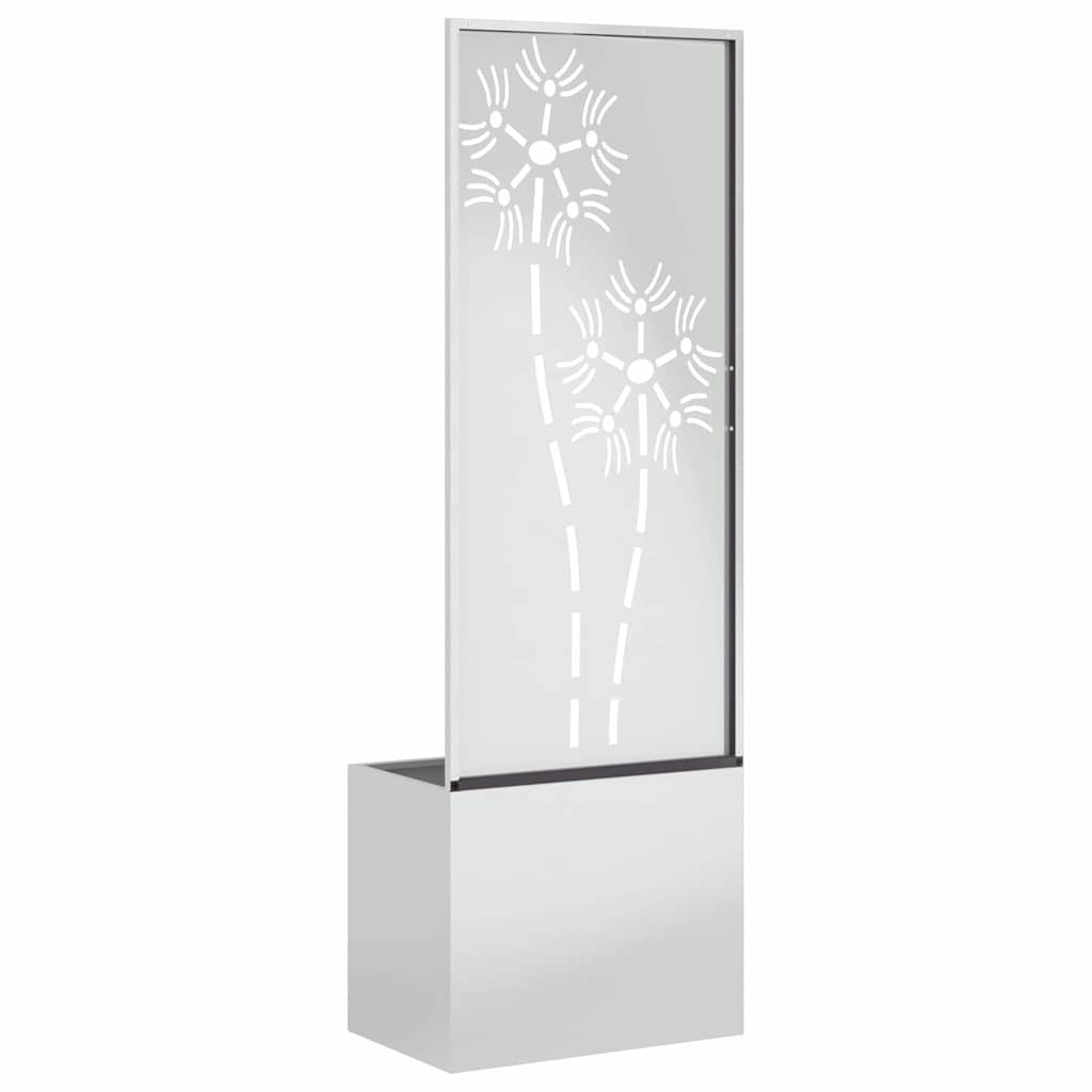 Vaso da Giardino con Pannello Decorativo Argento 50 x 140 cm