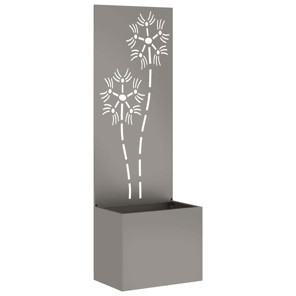 Vaso da Giardino con Pannello Decorativo Ruggine 50 x 140 cm
