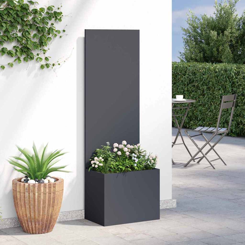 Vaso da Giardino con Pannello Decorativo Antracite 50 x 140 cm