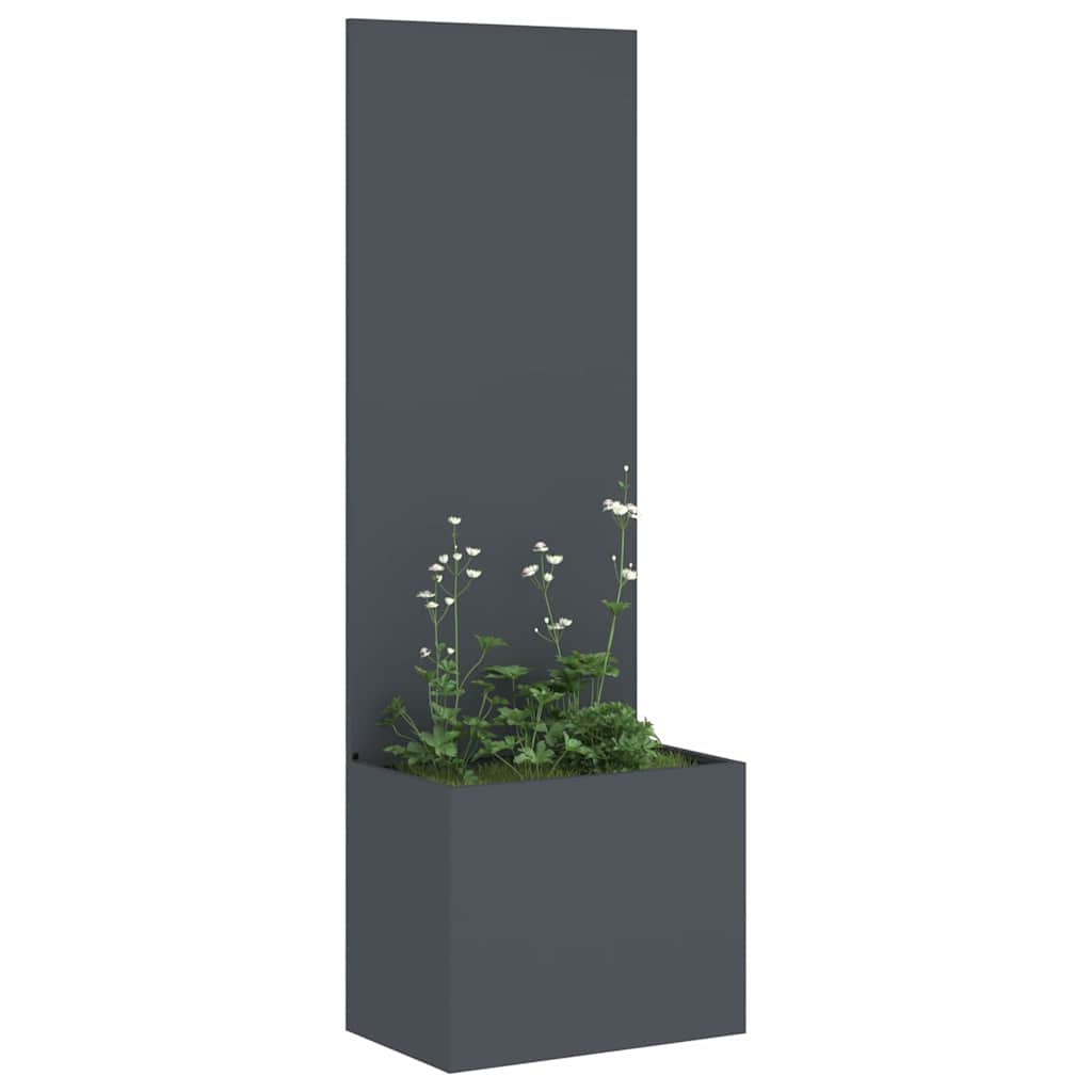 Vaso da Giardino con Pannello Decorativo Antracite 50 x 140 cm