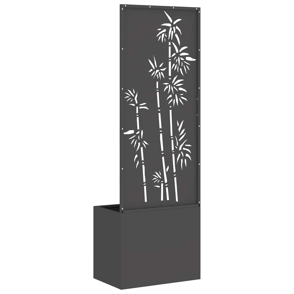 Vaso da Giardino con Pannello Decorativo Nero 50 x 140 cm