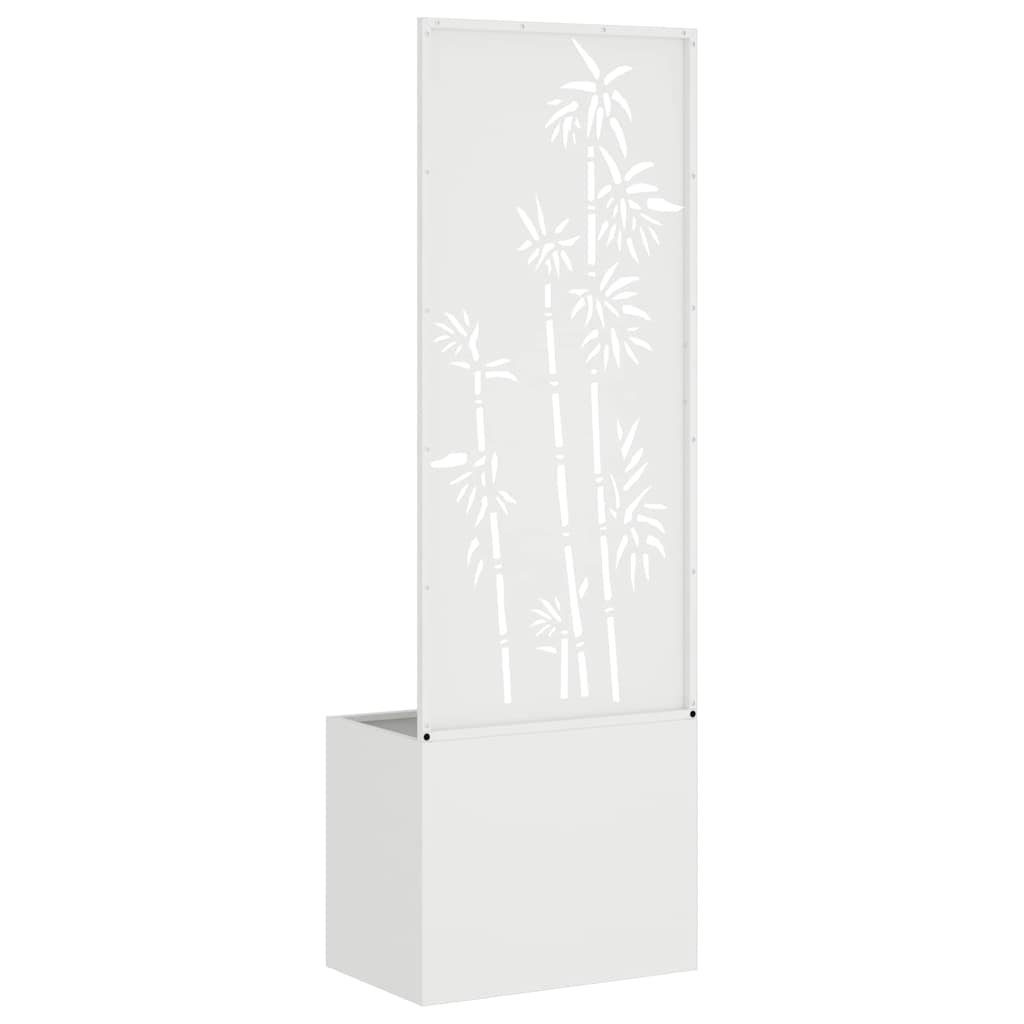Vaso da Giardino con Pannello Decorativo Bianco 50 x 140 cm