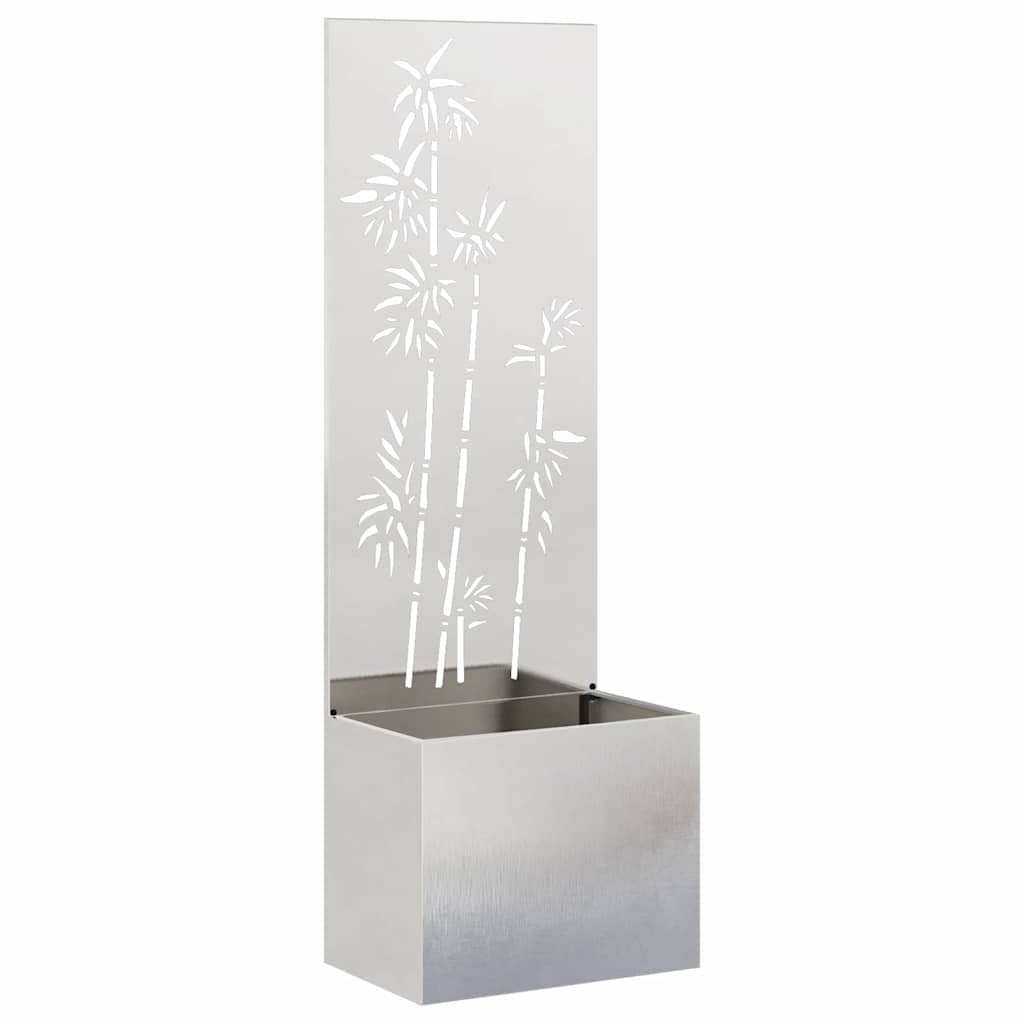 Vaso da Giardino con Pannello Decorativo Argento 50 x 140 cm