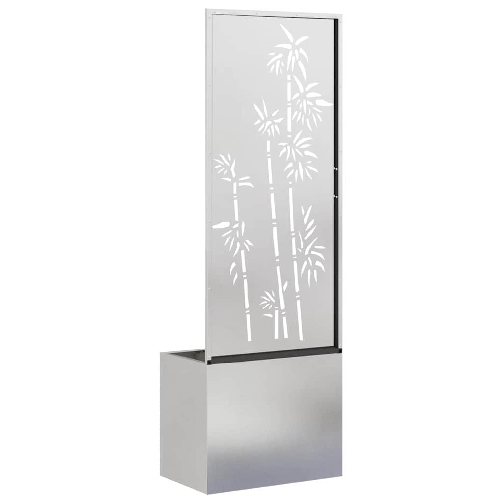 Vaso da Giardino con Pannello Decorativo Argento 50 x 140 cm