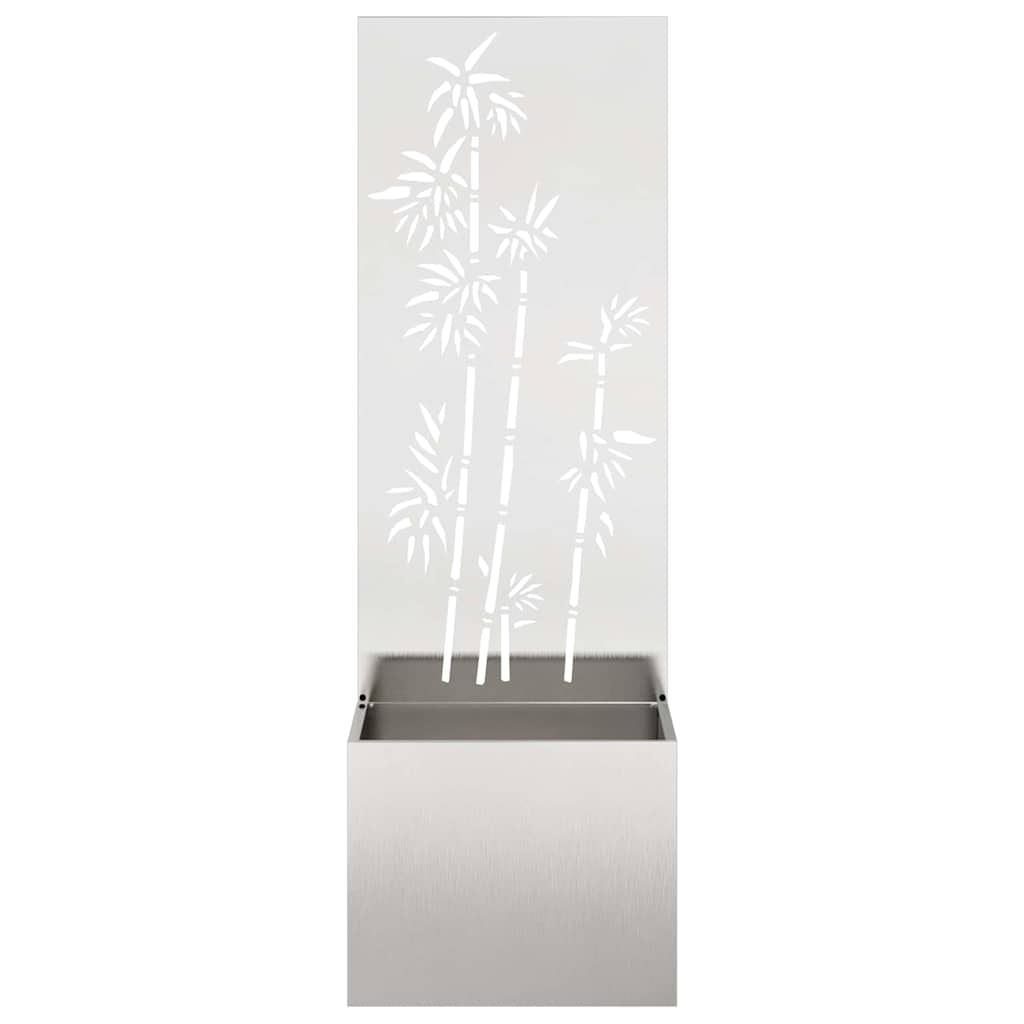 Vaso da Giardino con Pannello Decorativo Argento 50 x 140 cm